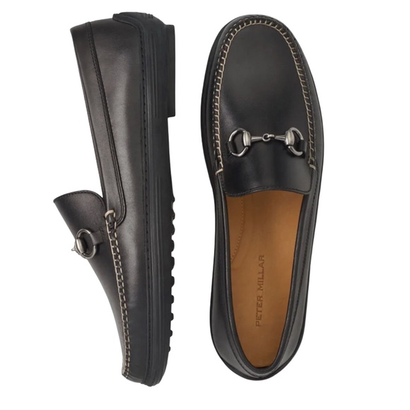 Peter Millar Other - PETER MILLAR • Kiely Black Leather Driving Moccasin Loafers Made In Brazil